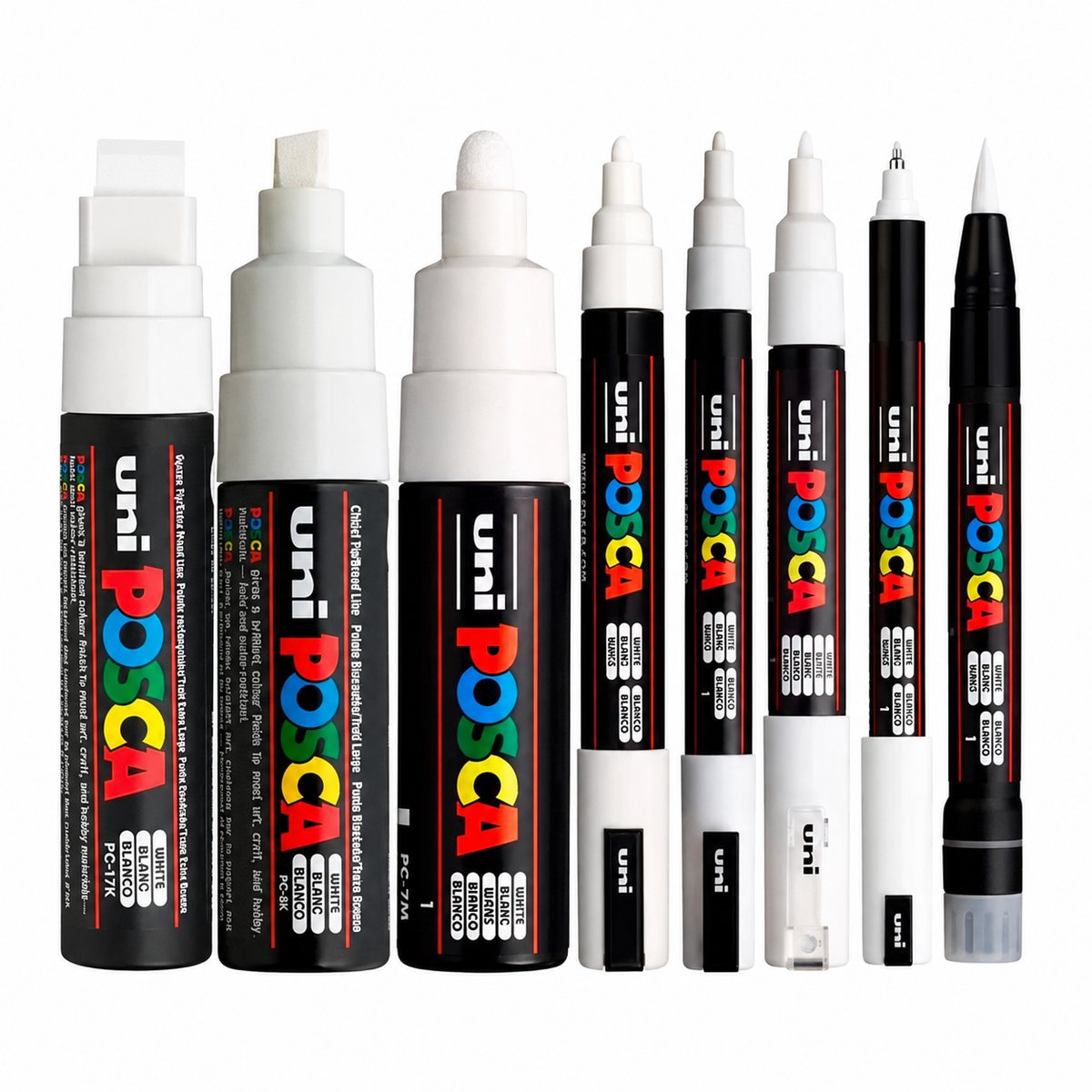 Set de Marcadores Posca Mix X8 Trazos Blancos