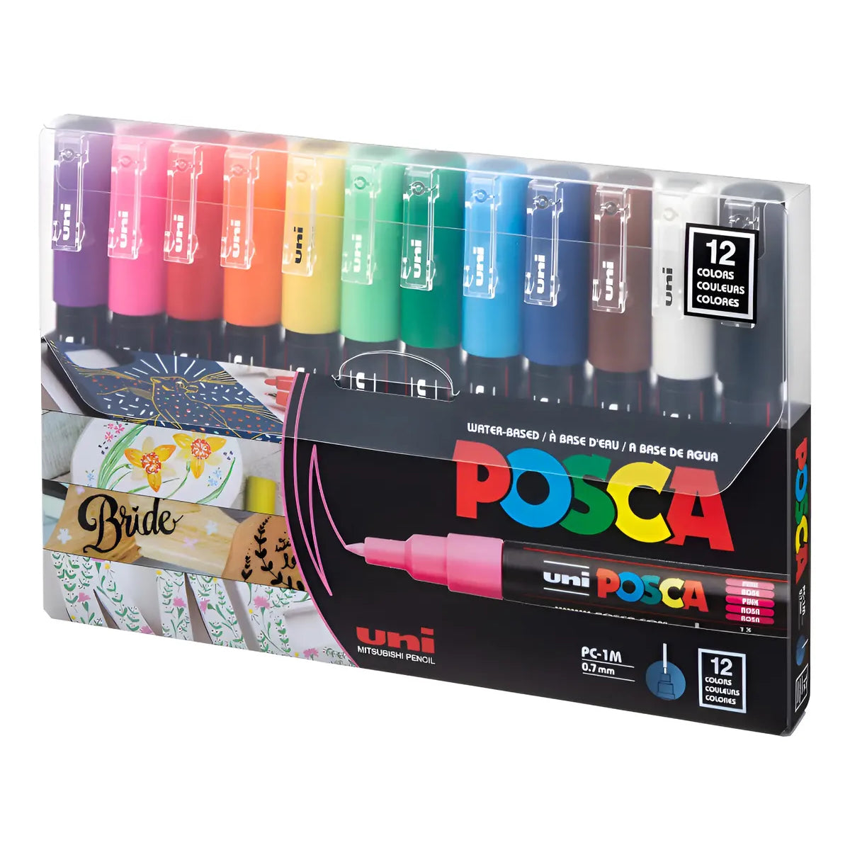 Set de Marcadores Posca PC-1M 0.7mm-1mm X12 Colores