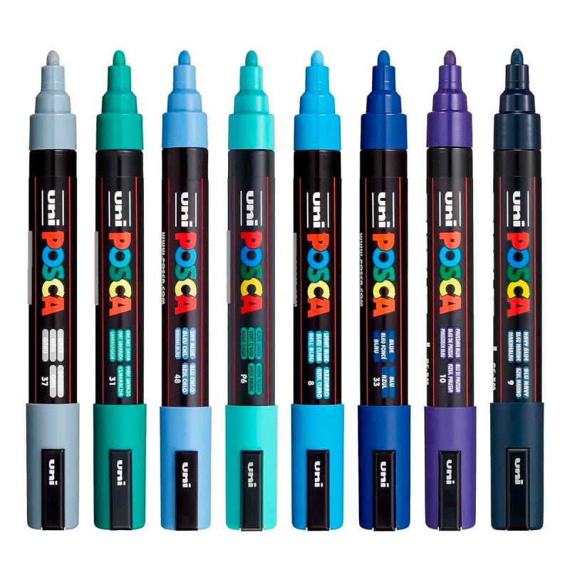 Set de Marcadores Posca 2.5 mm X8 Colores Fríos