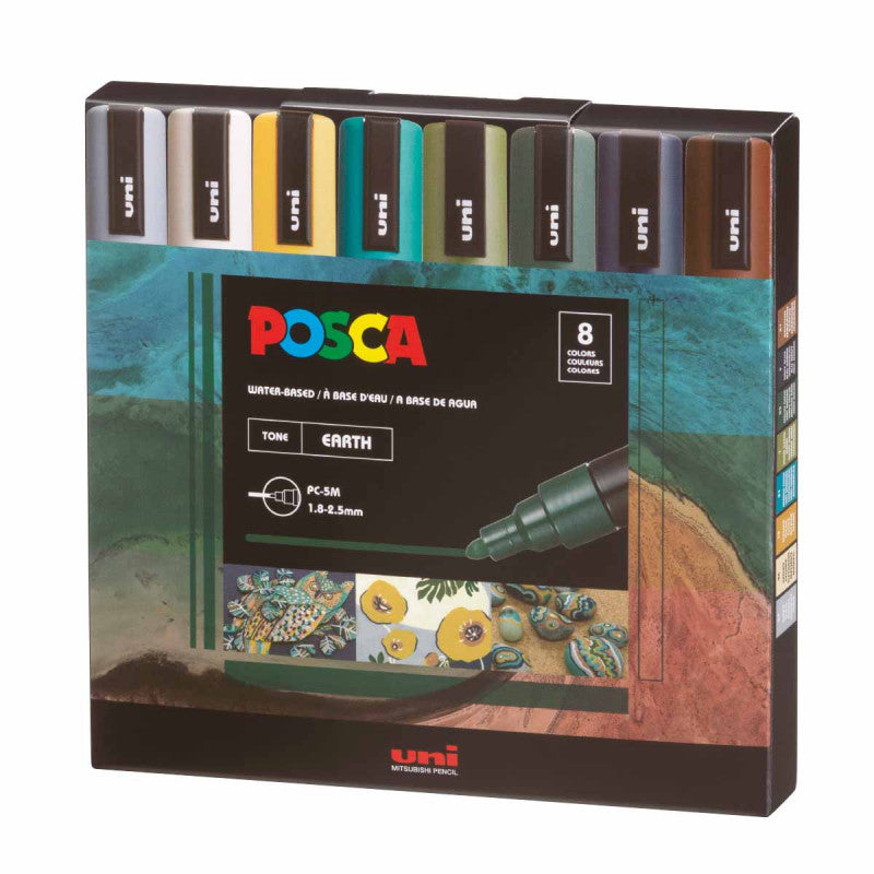 Set de Marcadores Posca 2.5 mm X8 Colores Tierra