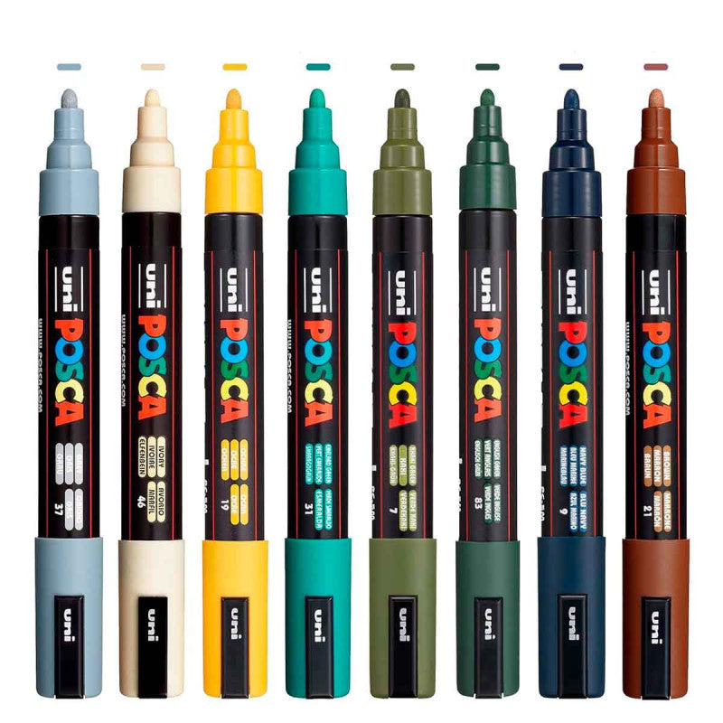Set de Marcadores Posca 2.5 mm X8 Colores Tierra