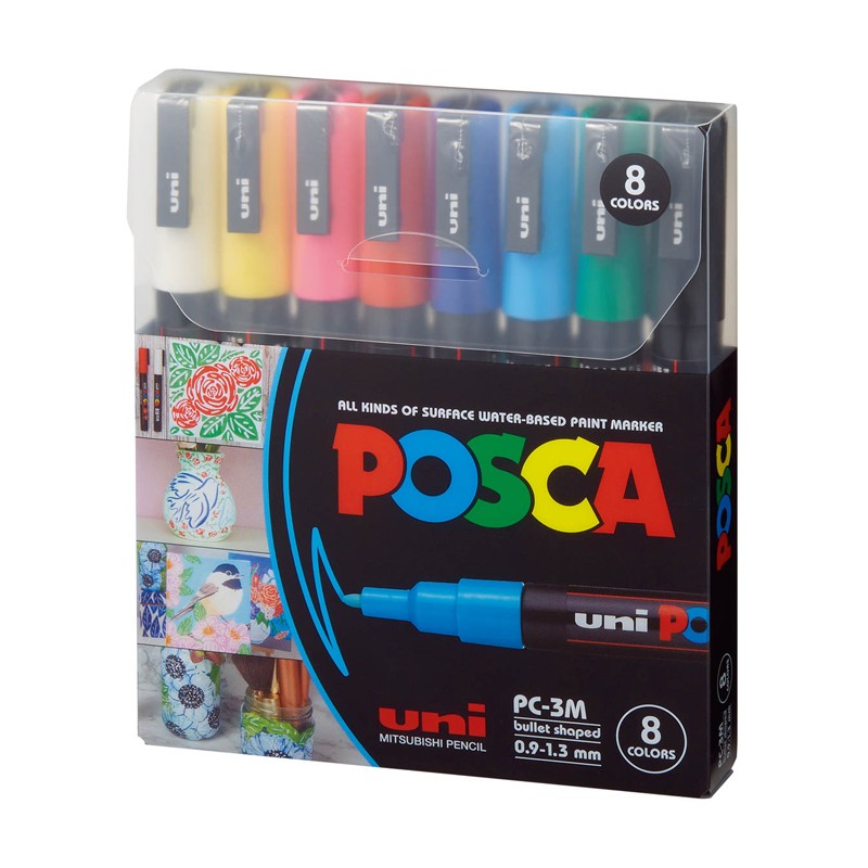 Set de Marcadores Posca PC-3M 1.3mm X8 Colores