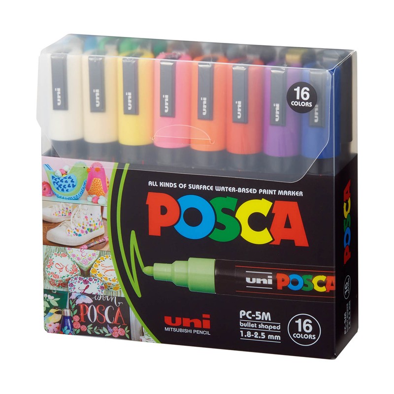 Set de Marcadores Posca PC-5M 2.5mm X16 Colores