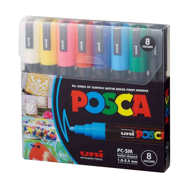 Set de Marcadores Posca PC-5M 2.5mm X8 Colores